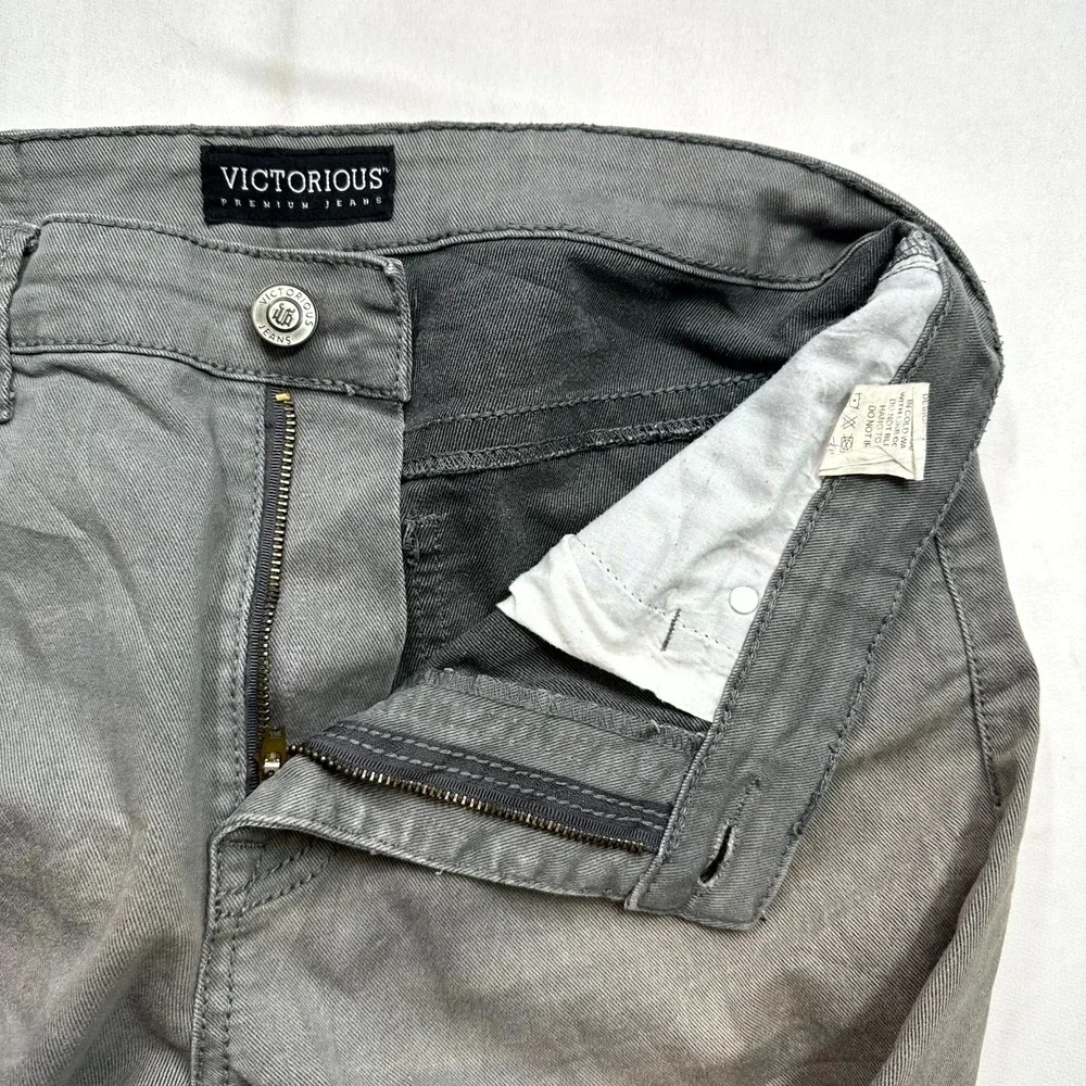 Victorious Jeans Mens Size 32x30 Gray Denim Cotton Blend Straight‎ Stretch